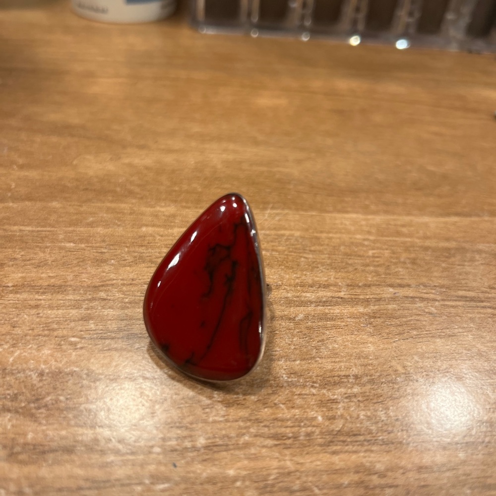 Red Bold Statement Ring - image 3